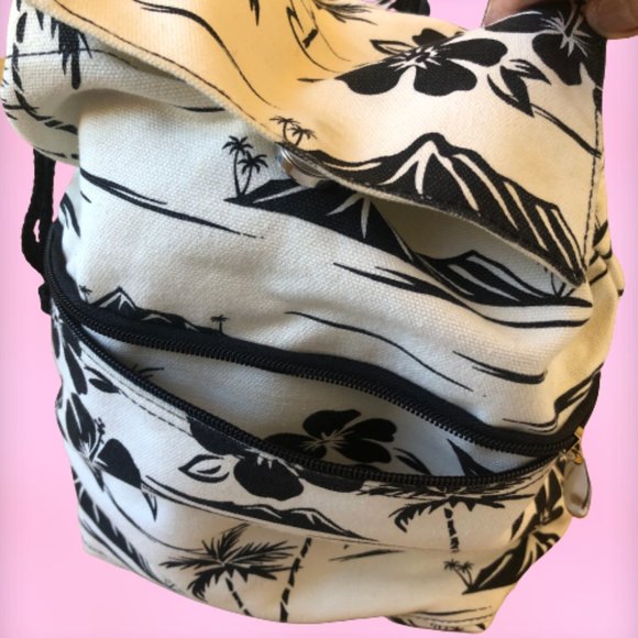 Canvas Floral Sling Shoulder Bag OR Backpack Compact Small - Picture 6 of 10